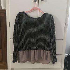 Ya Los Angeles, double layer black and white blouse and cut out back, size Small